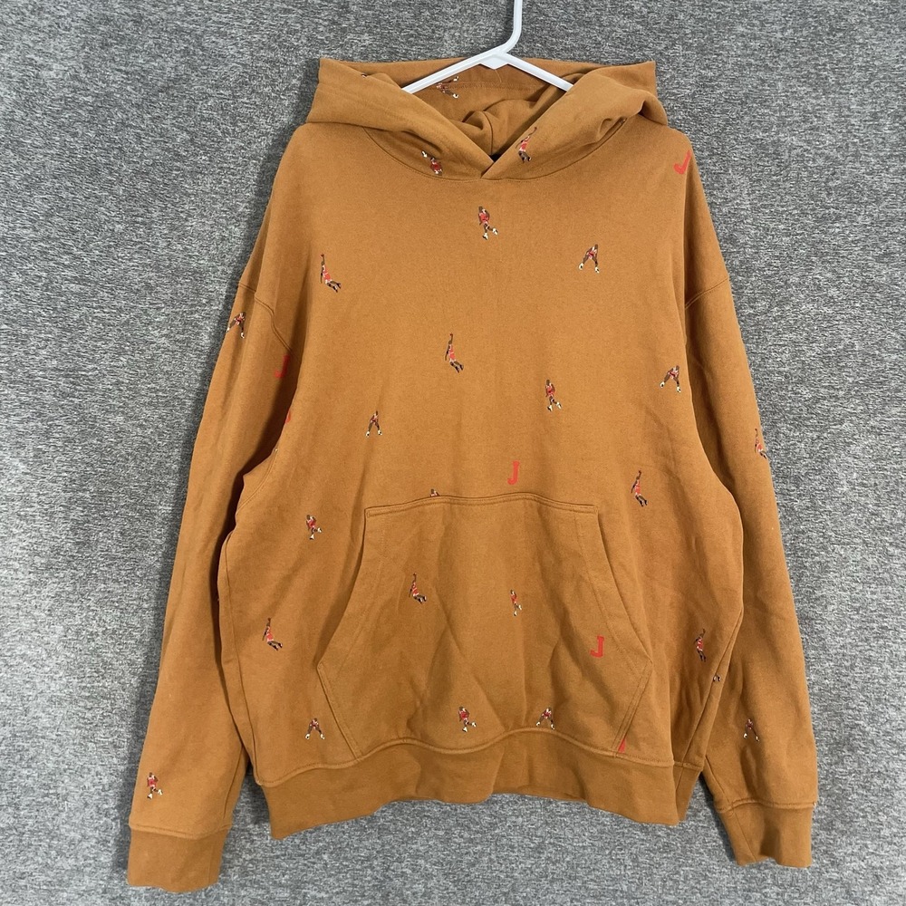 Jordan Hoodie Mens XL Brown Dunk Graphic Pullover Fleece Sweatshirt DC9707-241